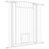 30"-41" Extra Wide Walk Through Dog Gate w/ Cat Door, 3-Inch & 5.5-Inch Extension Kits, 42" High