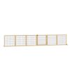 Wooden Pet Gate, 6-Panel Folding Dog Safety Barrier with Support Feet for Small & Medium Dogs, Natural Wood