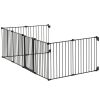 Baby Gate 192 Inch Extra Wide 28 Inch High 8-Panel Foldable Dog Gate Black