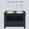 Dog Food Storage Cabinet with Bowls & Dog Feeding Station, Black