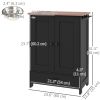 Pet Food Storage Container Dog Feeding Station w/ Adjustable Panel, Hooks, for Medium Sized Dogs, Black
