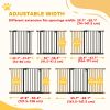 Pet Gate with Door Dog Gate and Barrier Indoor for Stairs Includes 7", 8", 12" Extensions Kit, 30 Inch Tall Pressure-Mounted Safety Gate, Black